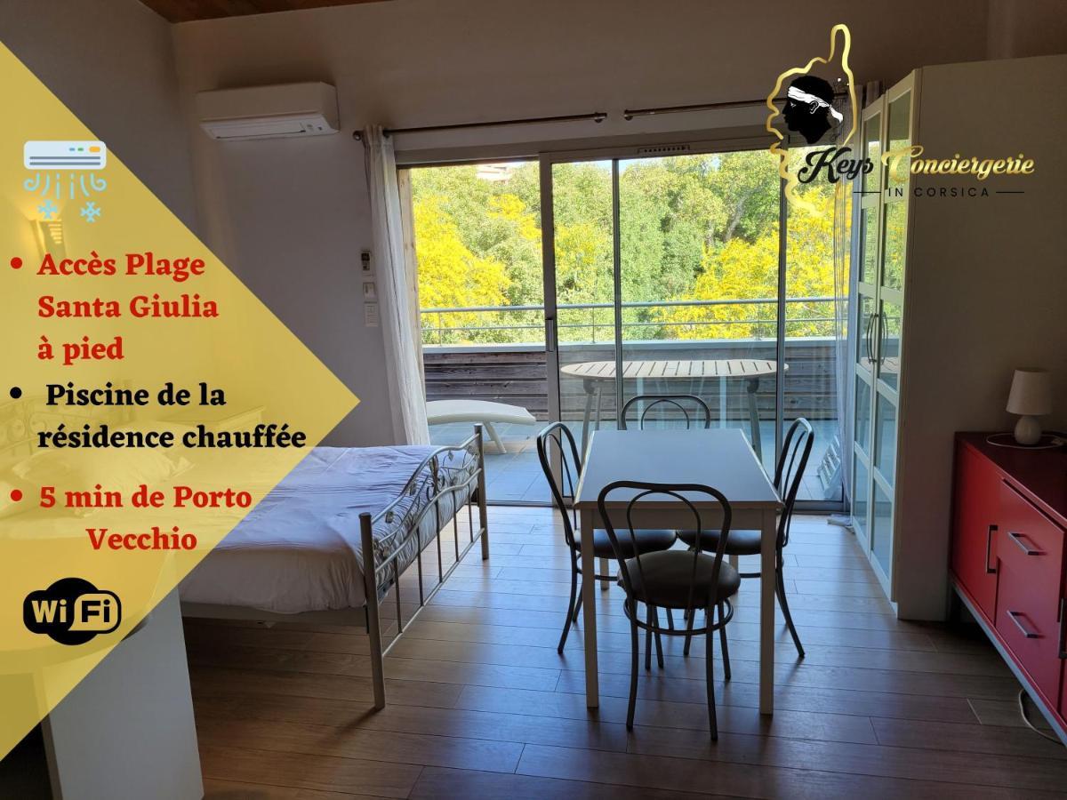Studio 4 Pers Piscine Chauffee Acces A Pied A La Plage Santa Giulia Πόρτο Βέκιο Εξωτερικό φωτογραφία